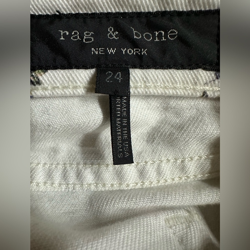 Rag and Bone Micro Floral Print Boyfriend Loose Cropped Jeans Sz 24 (Fits 25-26) - Picture 7 of 11